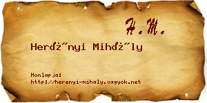 Herényi Mihály névjegykártya